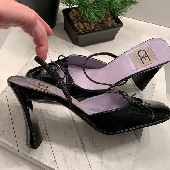 C&E Black Patent Heels Sz 9.5 - Picture 9 of 9